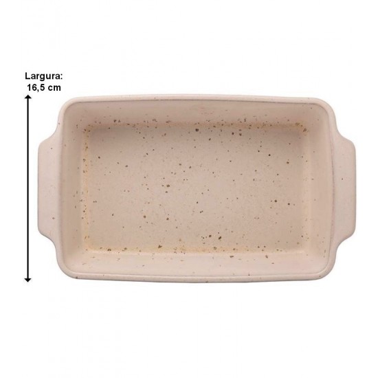 Refratário 28,5 Cm Por 16,5cm De Cerâmica Mist Branco Matte Wolff