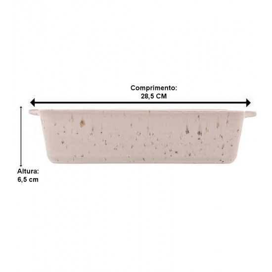 Refratário 28,5 Cm Por 16,5cm De Cerâmica Mist Branco Matte Wolff