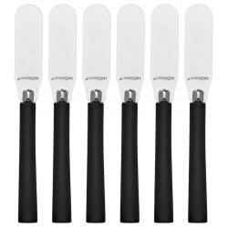 Jogo 6 Espatulas Pretas 14cm Para Pate