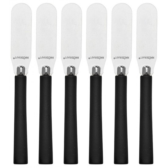 Jogo 6 Espatulas Pretas 14cm Para Pate