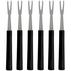 Jogo 6 Garfos 13,5cm Para Petisco Cabo Preto