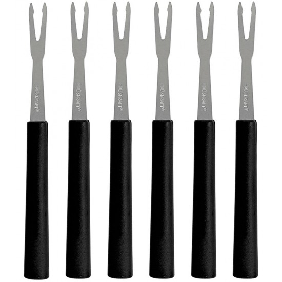 Jogo 6 Garfos 13,5cm Para Petisco Cabo Preto
